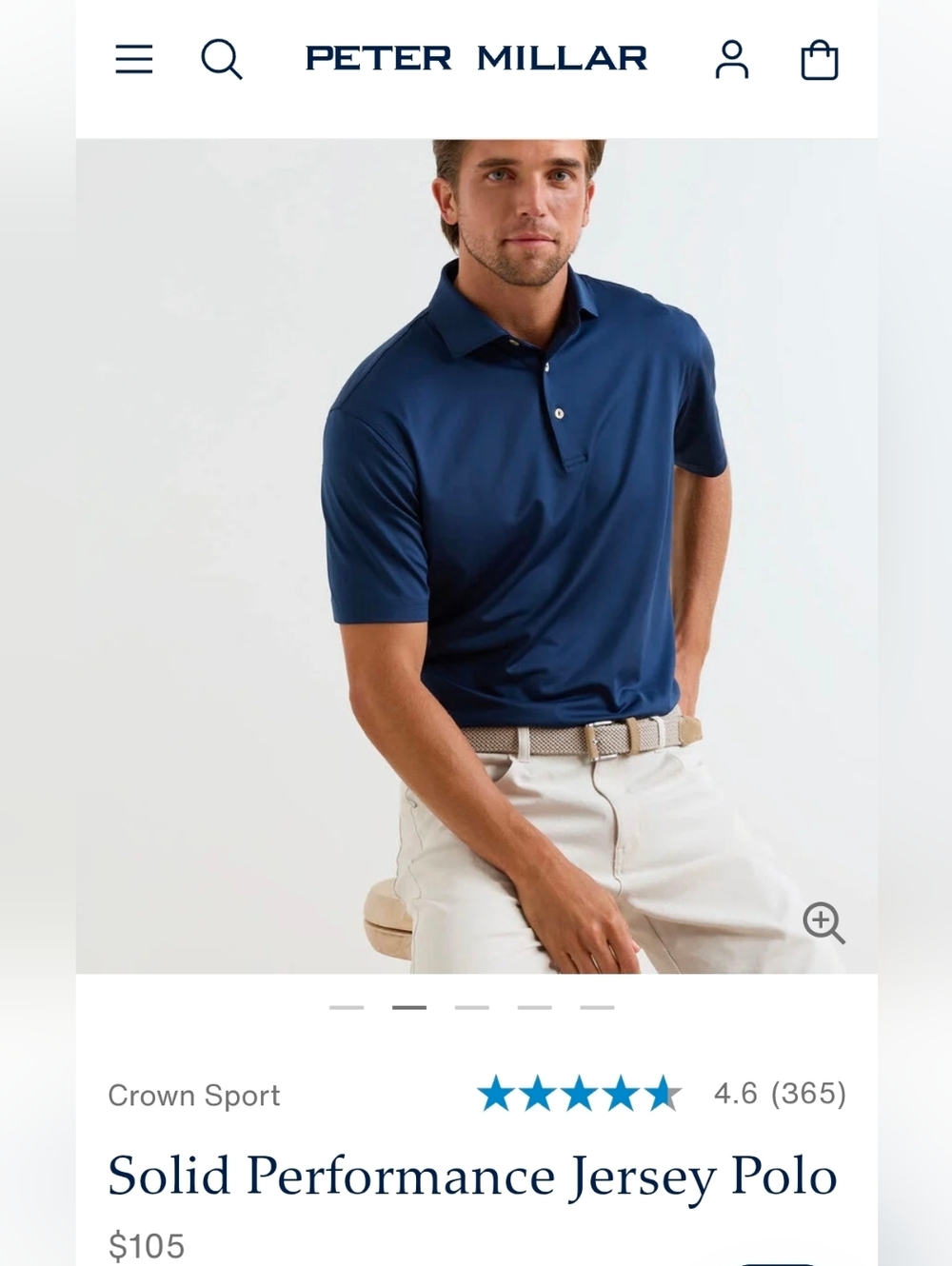 NWT Peter Millar Summer Comfort Navy Polo - XXL - UPF 50+